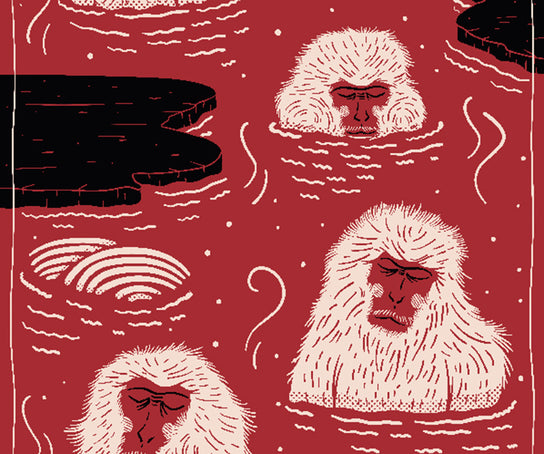 Indigo Macaque Red Rug Moooi