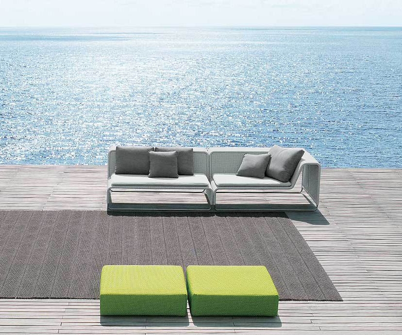 Contemporary Island Outdoor Pouf by Paola Lenti Ideal for Outdoor Seating Casa Design Group