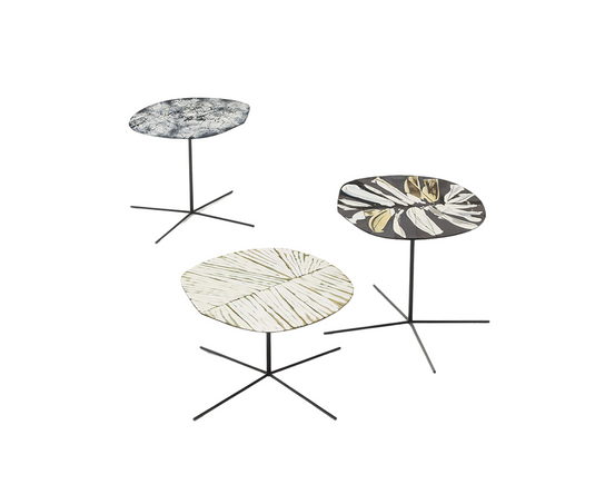 Luxury Ivy Side Table by Paola Lenti Decorated with Unique Enamel Elementsv Casa Design Group