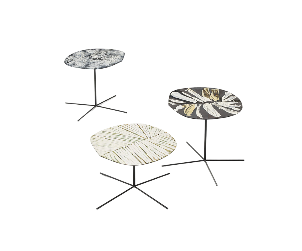 Luxury Ivy Side Table by Paola Lenti Decorated with Unique Enamel Elementsv Casa Design Group