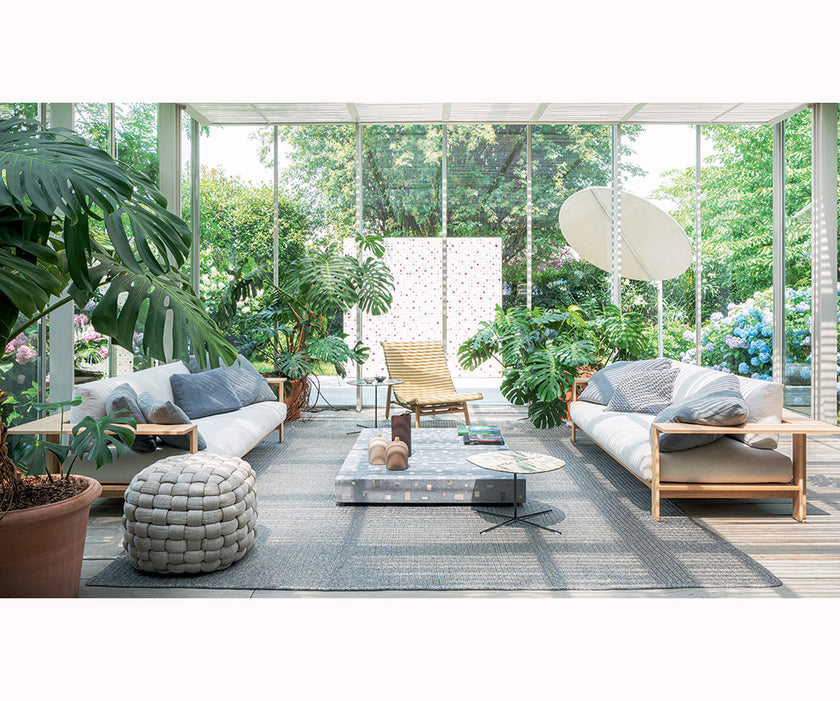 Luxury Ivy Side Table by Paola Lenti Decorated with Unique Enamel Elementsv Casa Design Group