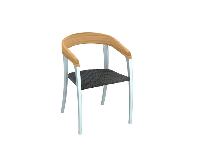 Stylish Teak and Aluminum with Olefin Fiber Jive Outdoor Dining Armchair by Royal Botania Casa Design Group