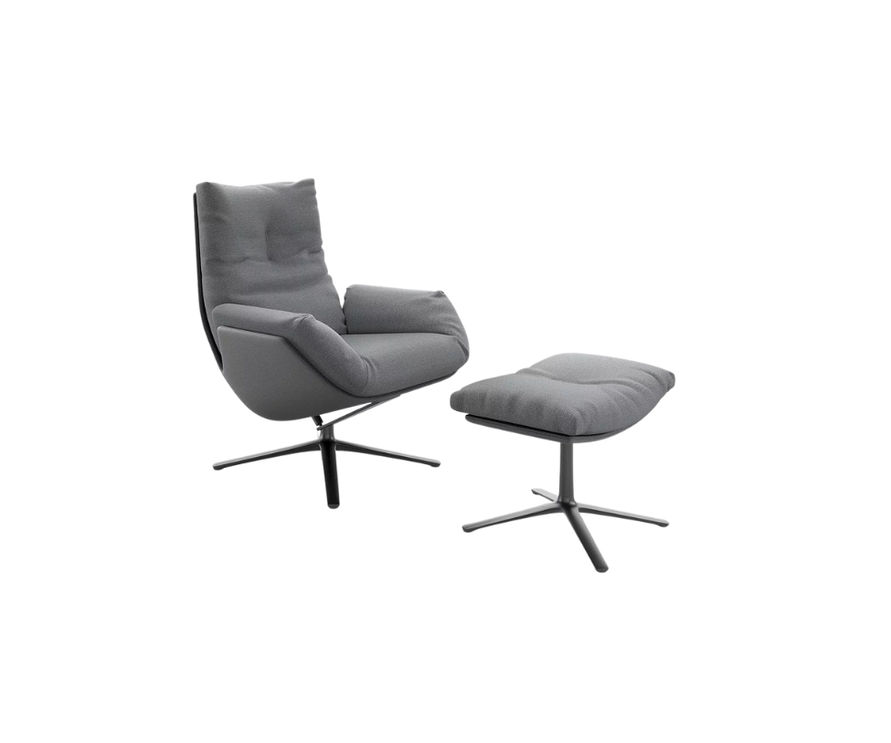 In Stock Cordia Lounge Chair &amp; Footstool by Cor