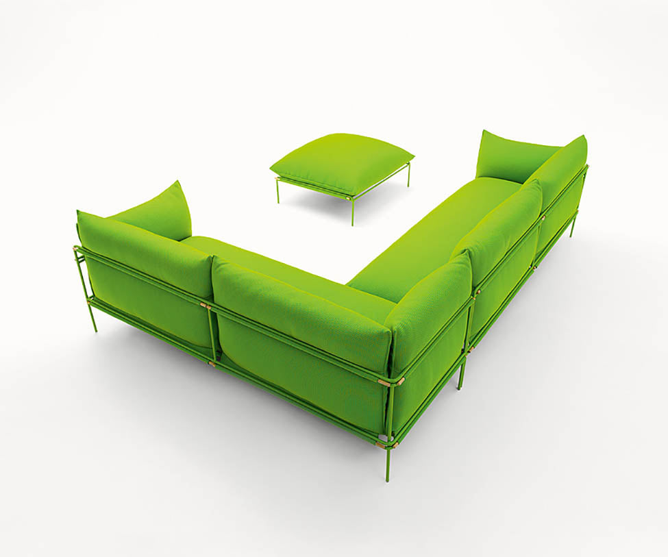 Contemporary Kabà Outdoor Pouf by Paola Lenti with Removable Cushion Casa Design Group