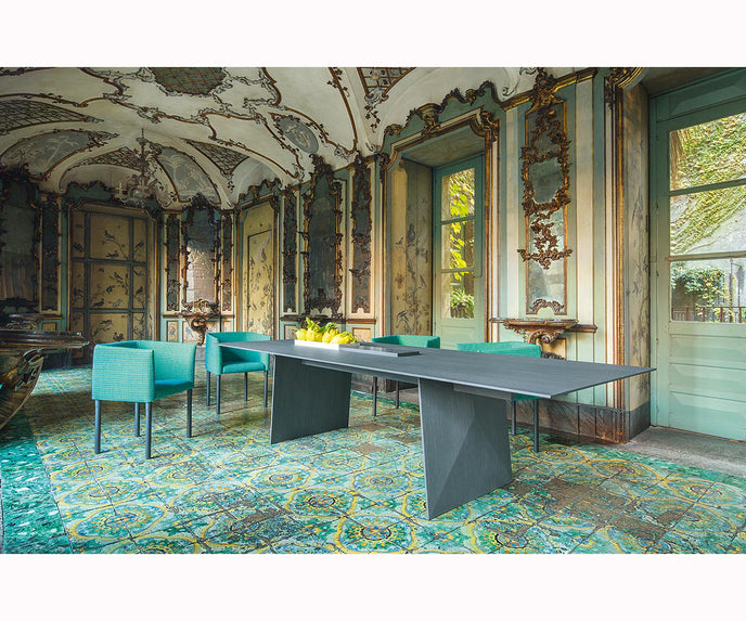 Luxury Kanji Dining Table by Paola Lenti Modern Dining with Marble and Metal Inserts Casa Design Group