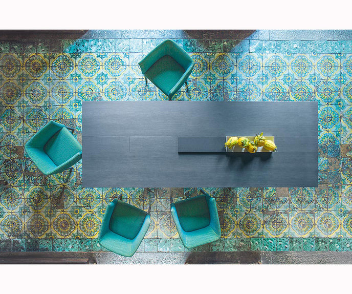 Luxury Kanji Dining Table by Paola Lenti Modern Dining with Marble and Metal Inserts Casa Design Group