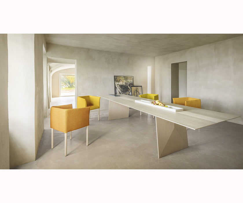 Luxury Kanji Dining Table by Paola Lenti Modern Dining with Marble and Metal Inserts Casa Design Group