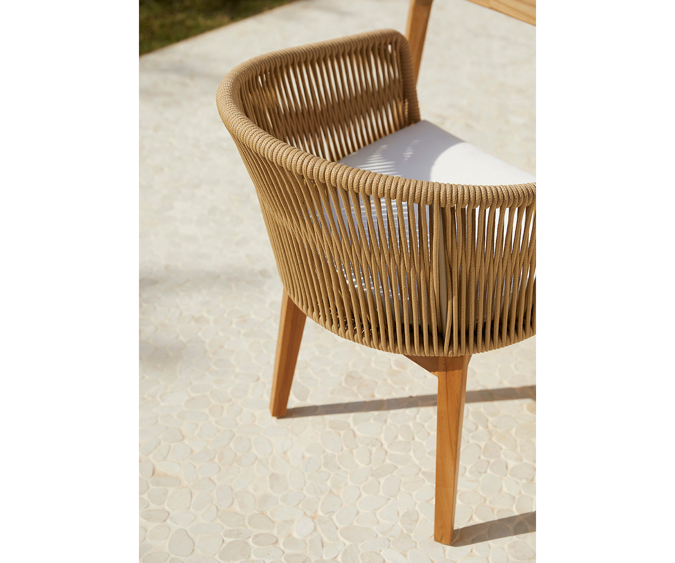 Luxury Khai Dining Armchair by Point with Sculptural Rope Weave | Casa Design Group