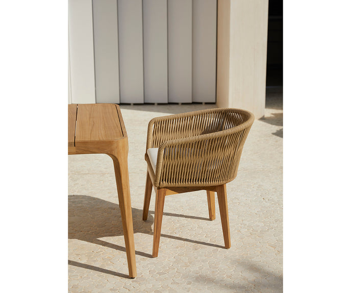 Luxury Khai Dining Armchair by Point with Sculptural Rope Weave | Casa Design Group