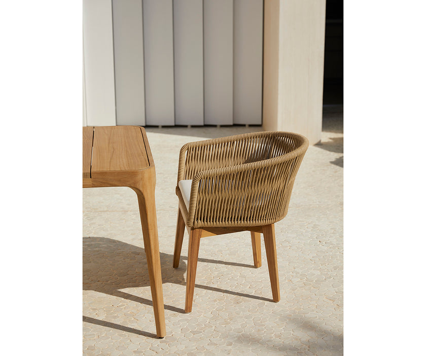 Luxury Khai Dining Armchair by Point with Sculptural Rope Weave | Casa Design Group