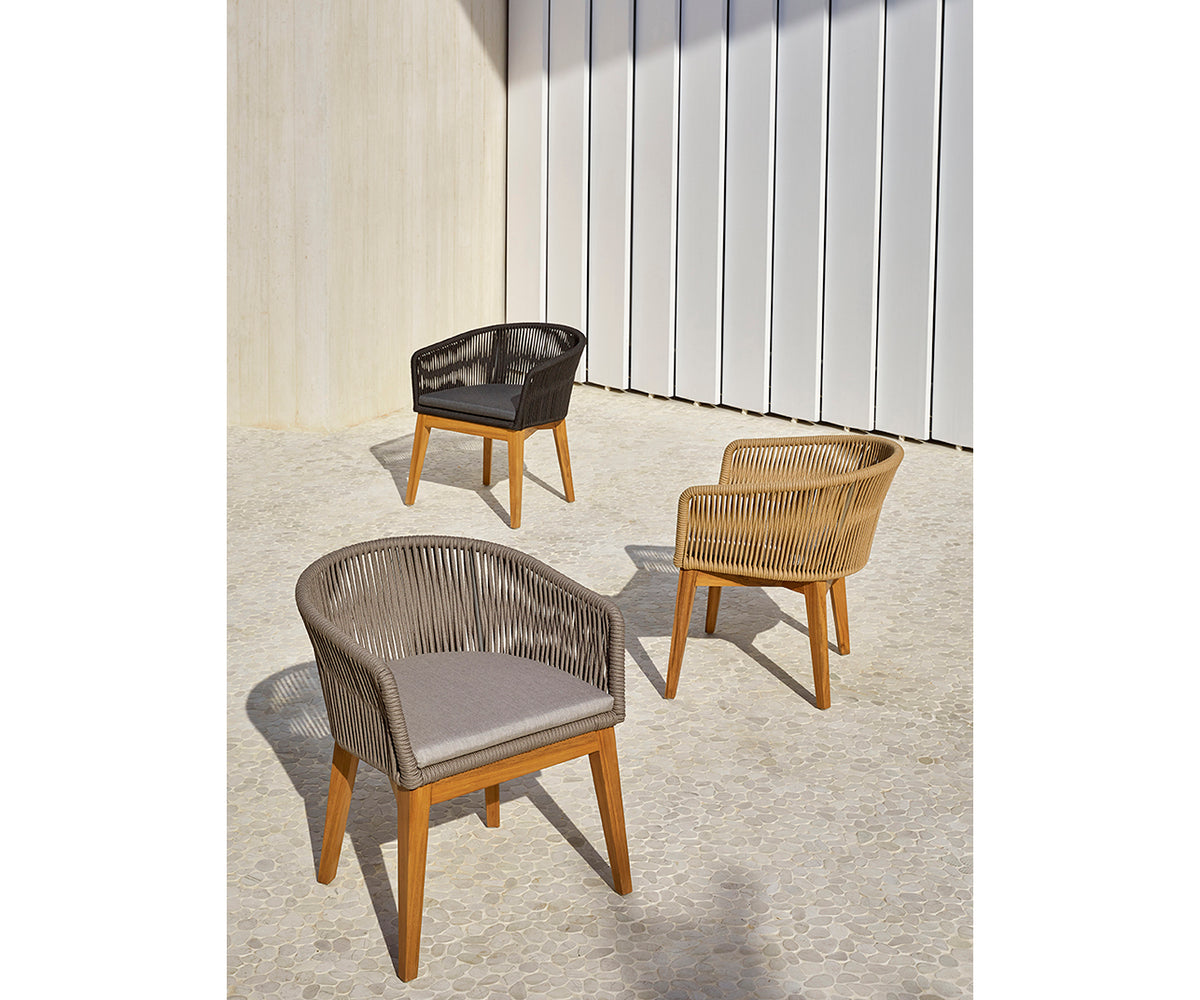 Luxury Khai Dining Armchair by Point with Sculptural Rope Weave | Casa Design Group