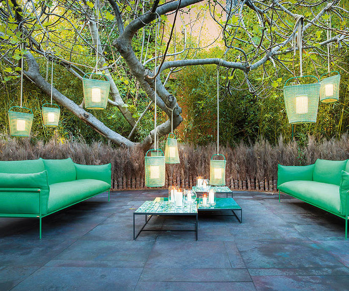 Luxury Lanterna Outdoor Floor Lamp by Paola Lenti in Matt Stainless Steel Casa Design Group