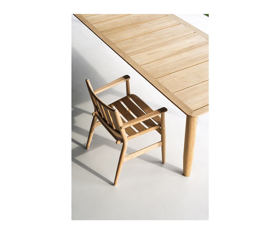 Comfortable Levante 001 Teak Outdoor Dining Armchair by Roda | Casa Design Group