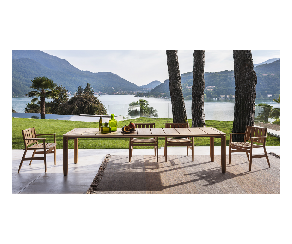 Comfortable Levante 001 Teak Outdoor Dining Armchair by Roda | Casa Design Group