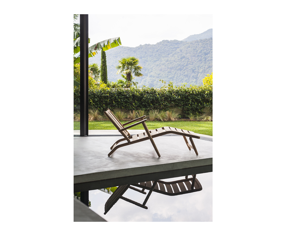 Luxury Levante 008 Outdoor Chaise Lounge by Roda Crafted from Premium Teak | Casa Design Group