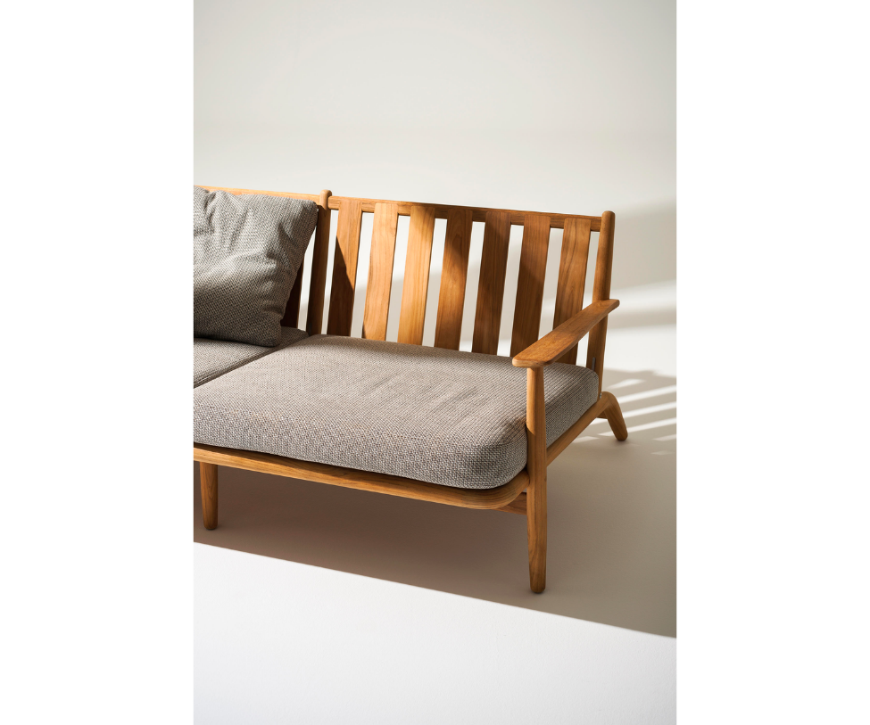 Elegant Teak Levante 102 Outdoor Sofa by Roda | Perfect for Patios and Gardens | Casa Design Group