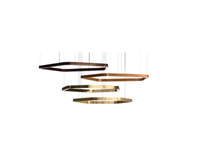 High End Light Ring Horizontal Polygonal Suspension by Henge Casa Design Group
