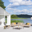 Maia Teak Marengo Relax Chair by Kettal featuring Marengo braided rope, teak legs, and a fog laminate seat cushion, luxury outdoor lounge chair for patios and terraces | Casa Design Group