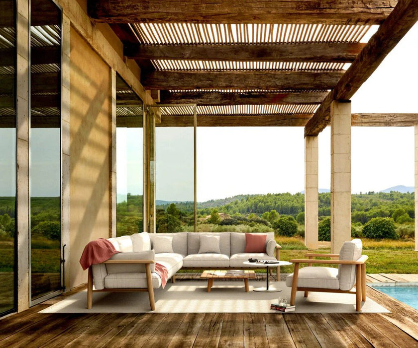 Teak Frame Bohemian Mambo Outdoor Lounge Coffee Table by Royal Botania Casa Design Group