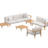 Bohemian Teak Frame Mambo Outdoor Lounge Furniture Set by Royal Botania Casa Design Group