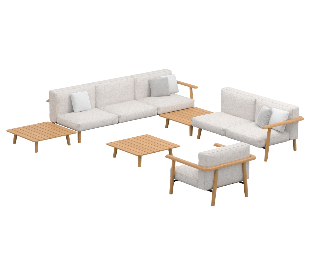 Bohemian Teak Frame Mambo Outdoor Lounge Furniture Set by Royal Botania Casa Design Group