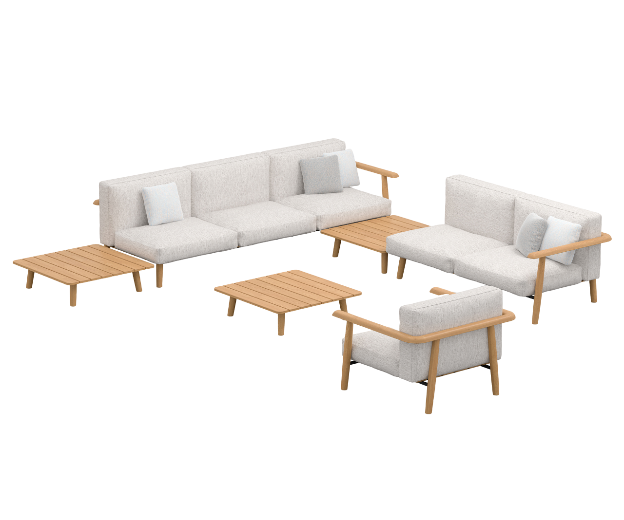 Bohemian Teak Frame Mambo Outdoor Lounge Furniture Set by Royal Botania Casa Design Group