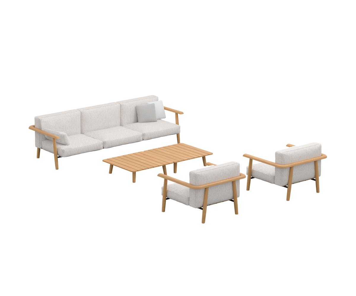 Bohemian Teak Frame Mambo Outdoor Lounge Furniture Set by Royal Botania Casa Design Group