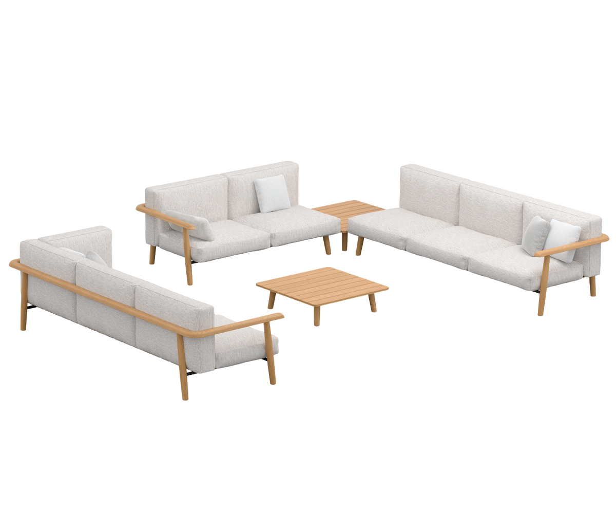 Bohemian Teak Frame Mambo Outdoor Lounge Furniture Set by Royal Botania Casa Design Group