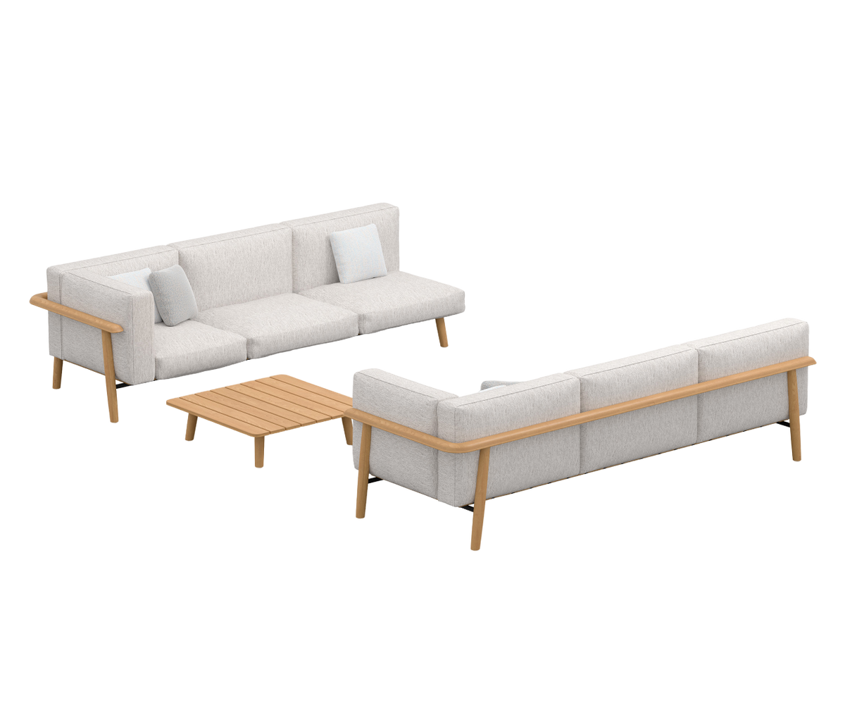 Bohemian Teak Frame Mambo Outdoor Lounge Furniture Set by Royal Botania Casa Design Group