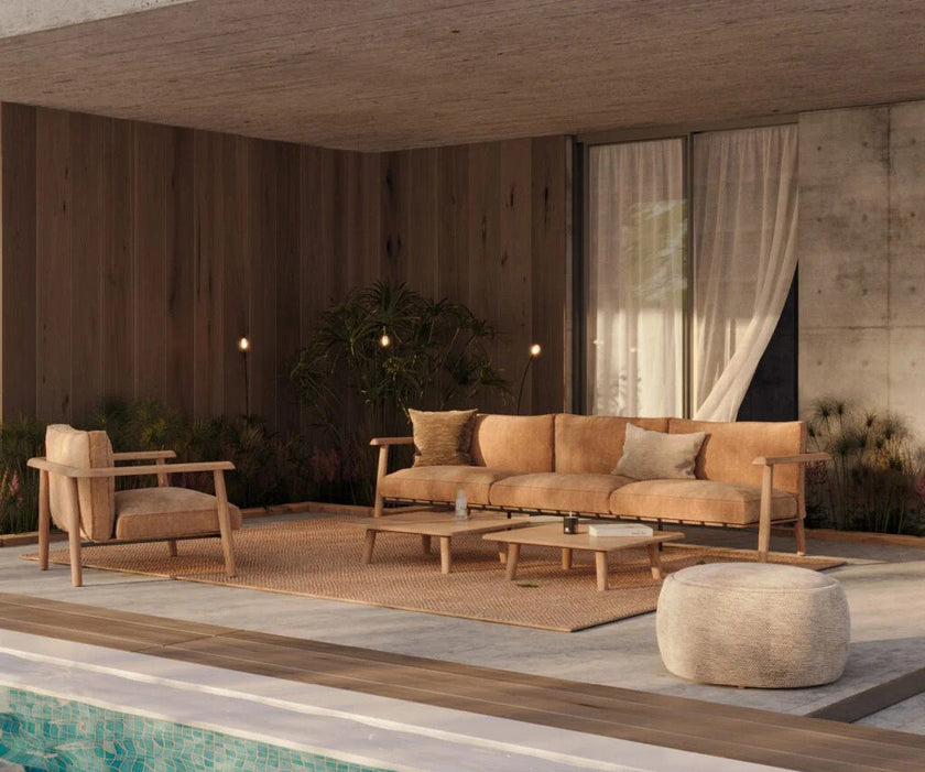 Bohemian Teak Frame Mambo Outdoor Lounge Furniture Set by Royal Botania Casa Design Group
