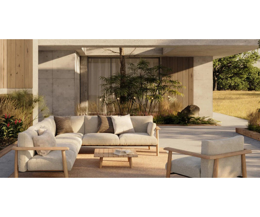 Bohemian Teak Frame Mambo Outdoor Lounge Furniture Set by Royal Botania Casa Design Group