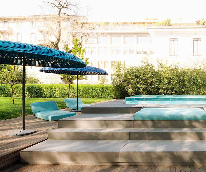Unique Mogambo Outdoor Parasol by Paola Lenti with Stainless Steel Frame Casa Design Group