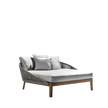 Charming Mood Outdoor Lounge Bed in Durable Teak with Soft Handwoven Backrest, Perfect for Outdoor Retreat | Casa Design Group