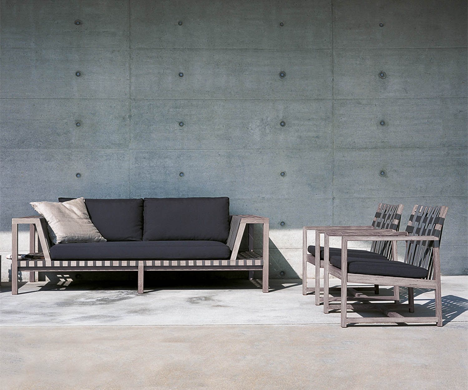 Modern Network 120 Outdoor Teak Sofa by Roda | Casa Design Group