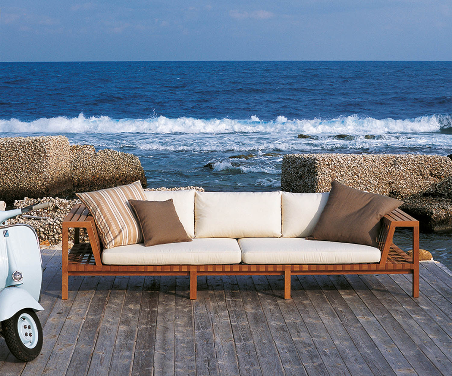 Stylish Network 130 Outdoor Teak Sofa by Roda|  Casa Design Group