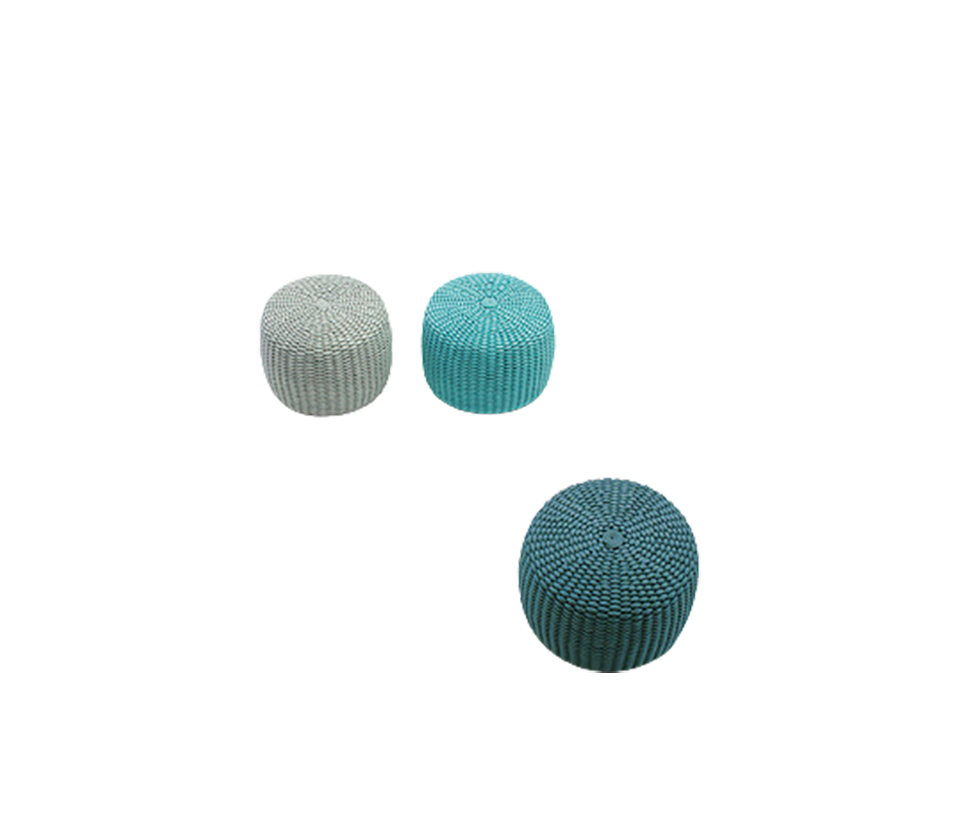 Stylish Nido Pouf by Paola Lenti Modern with Handwoven Rope Cord for Lounge Spaces Casa Design Group
