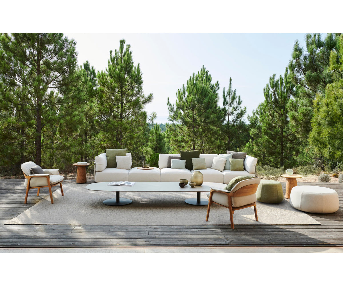 Contemporary Nodi Outdoor Sofa by Tribù with stainless steel frame and plush cushions | Casa Design Group