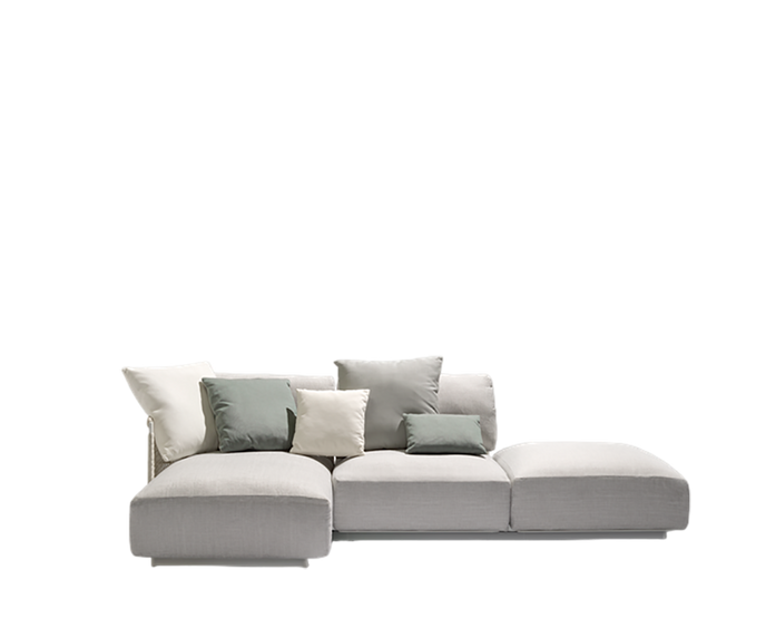 Contemporary Nodi Outdoor Sofa by Tribù with stainless steel frame and plush cushions | Casa Design Group