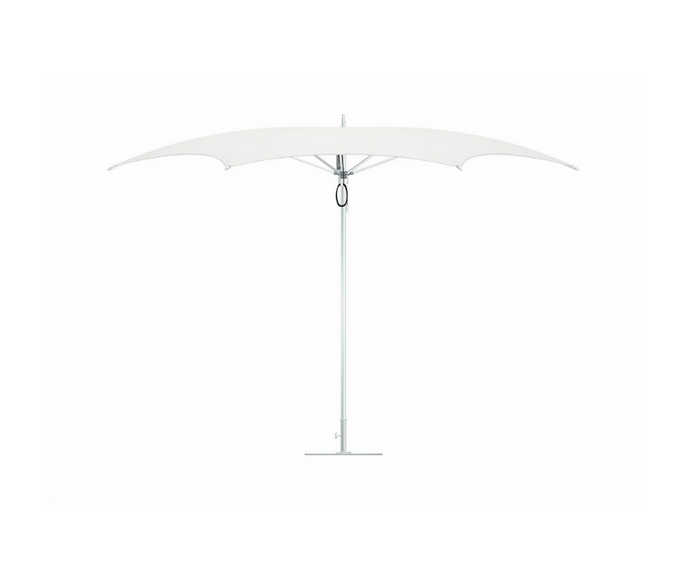 Modern Tuuci Ocean Master M1 Crescent Umbrella, polished rib details and elegant canopy – Casa Design Group