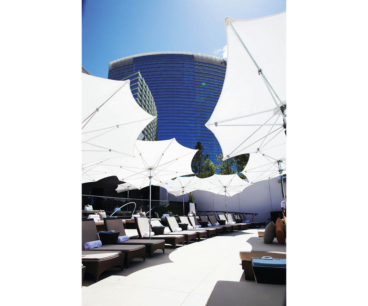 Contemporary Tuuci Ocean Master Razor Umbrella with asymmetrical canopy Casa Design Group