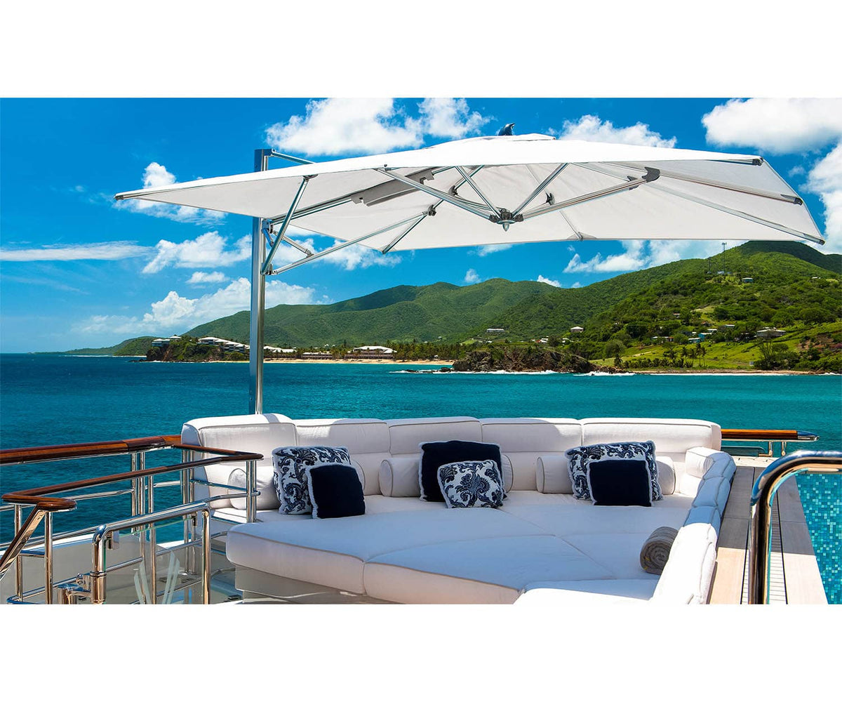Durable marine-grade cantilever parasol by Tuuci – Casa Design Group