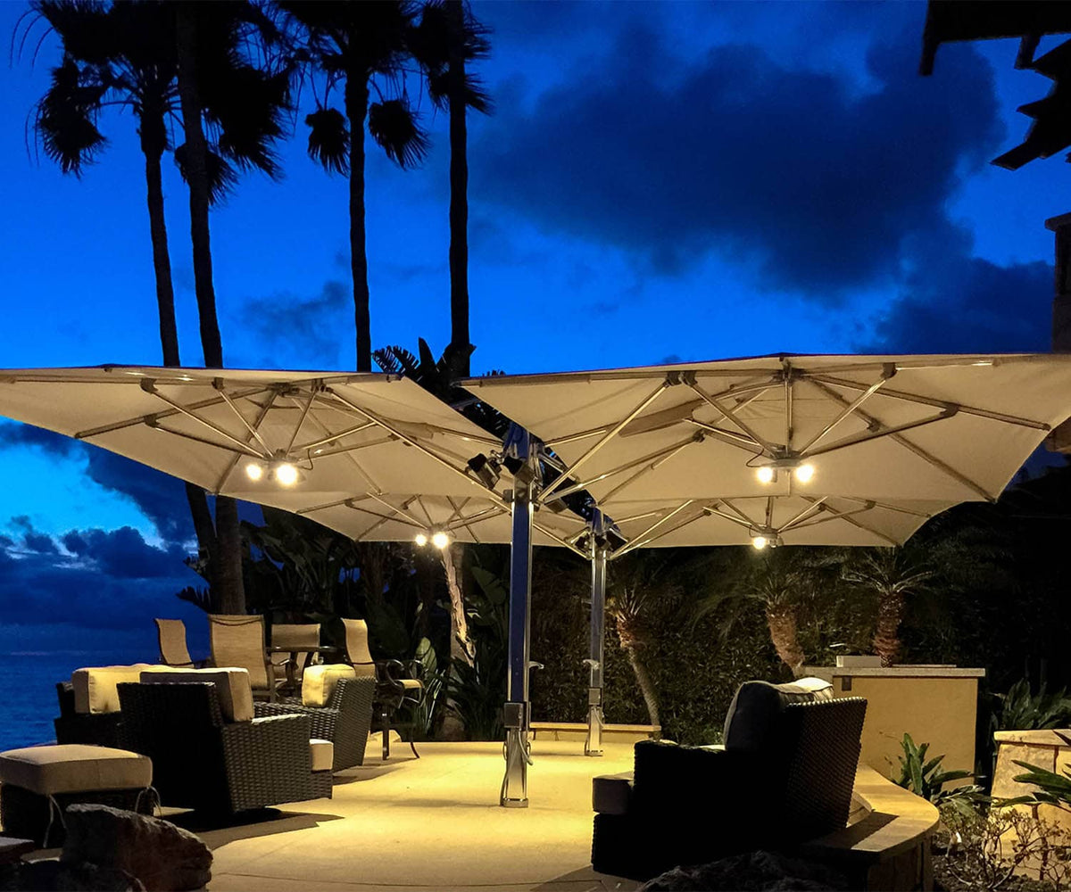 Luxury dual parasol by Tuuci with elegant marine-grade design – Casa Design Group