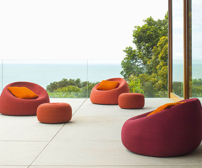 Luxury Otto Outdoor Lounge Chair by Paola Lenti with Premium Rope Cord Upholstery Casa Design Group