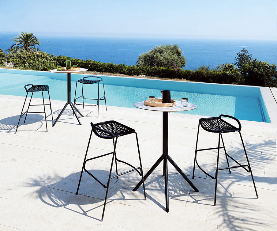 Versatile OTX Round Bar Table with HPL Top by Potocco | Casa Design Group