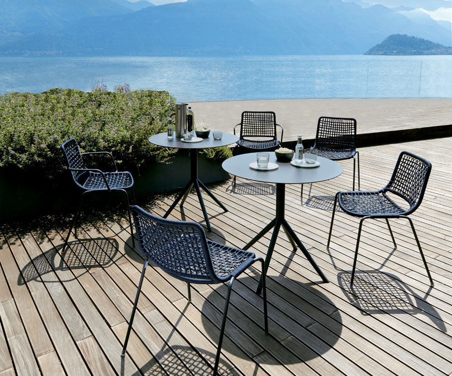 Versatile OTX Round Bar Table with HPL Top by Potocco | Casa Design Group