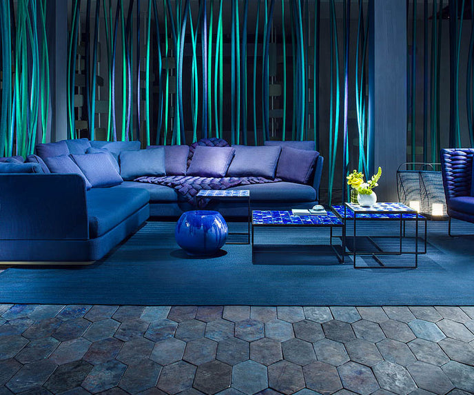 Modern Hand-decorated Ceramic Calatini Outdoor Side Table by Paola Lenti Casa Design Group
