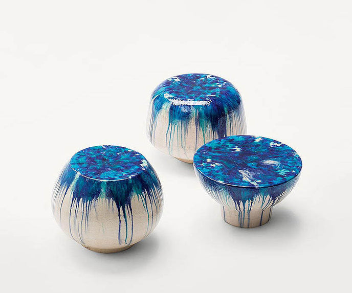 Modern Hand-decorated Ceramic Calatini Outdoor Side Table by Paola Lenti Casa Design Group