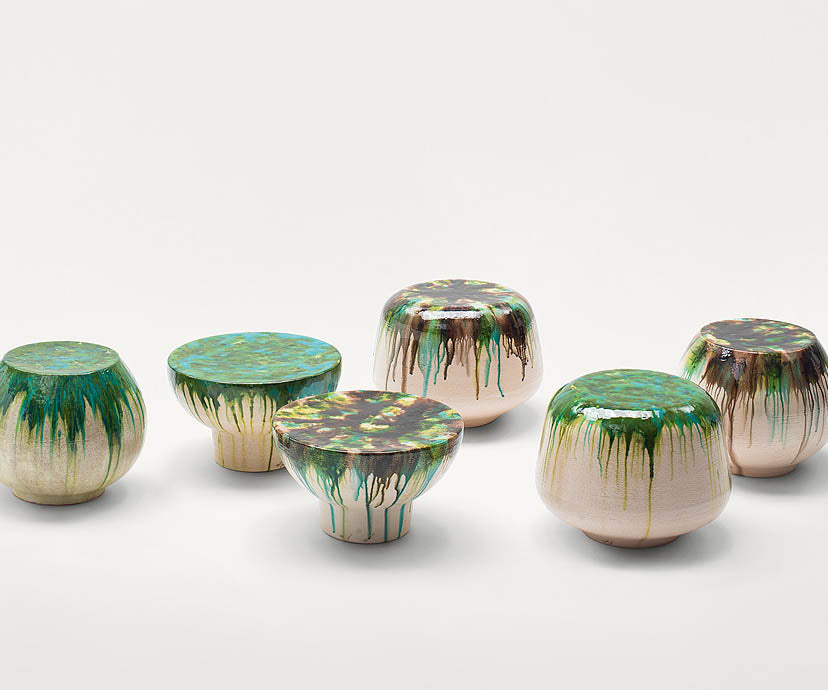 Modern Hand-decorated Ceramic Calatini Outdoor Side Table by Paola Lenti Casa Design Group
