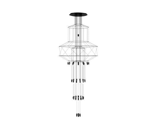 High end Wireflow Chandelier 0375 by Vibia Casa Design