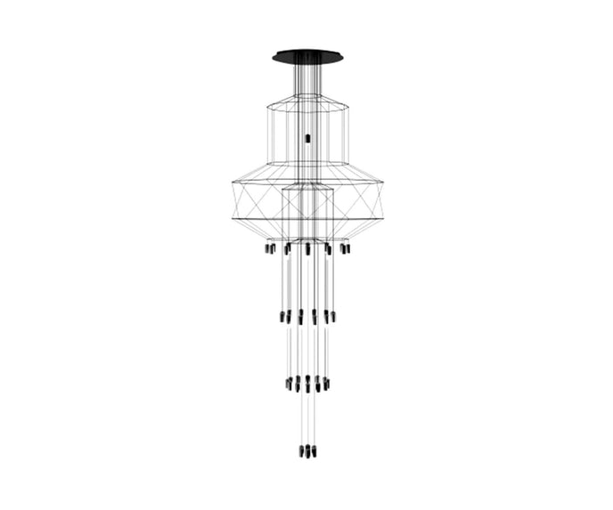 High end Wireflow Chandelier 0375 by Vibia Casa Design